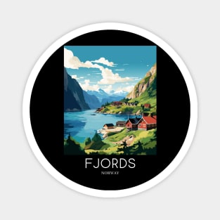 A Pop Art Travel Print of the Fjords - Norway Magnet